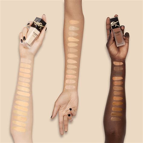 YSL All Hours Full Coverage Matte Foundation Swatches